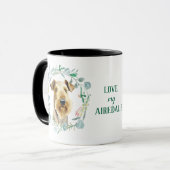 Liefde mijn Airdale Terrier WreatMok Coffee Mok (Voorkant links)