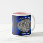 Liefde mijn Babci Floral Poolse grootmoeder Tweekleurige Koffiemok (Voorkant rechts)