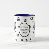Liefde mijn Bedlington Terrier Dog Pawprint Mok (Midden)