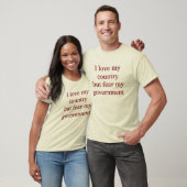 Liefde mijn land - Angst voor mijn regering T-shirt (Unisex)