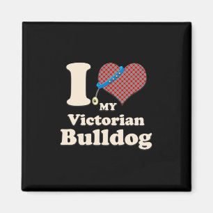 Liefde Mijn Victoriaans Bulldog Hart Hond Eigenaar Magneet