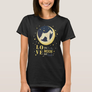 Liefde miniatuur Schnauzer hond naar de maan T-shirt