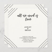 Liefde Minimale zwart-wit Kaart (Voorkant / Achterkant)