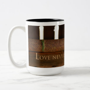 Liefde mislukt nooit koffie-Mok voor mannenlandwer Tweekleurige Koffiemok