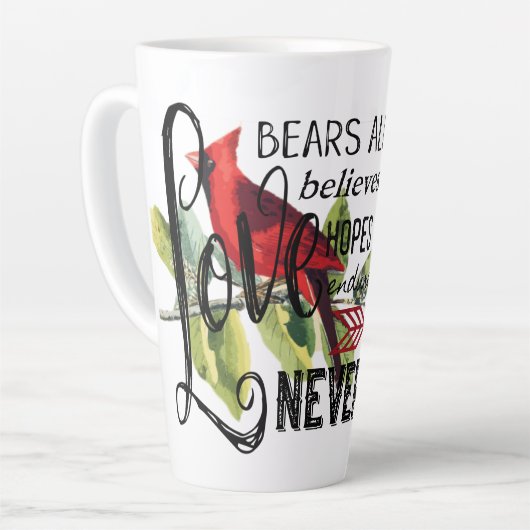 Liefde mislukt nooit latte Mok (Linkerhoek)