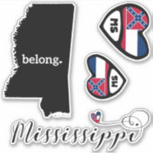 Liefde Mississippi, 3 Design, Die Cut Stickers (Voorkant)