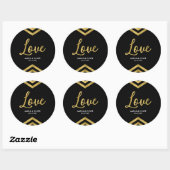 Liefde Modern Elegant Chevron Geometrisch Ronde Sticker (Vel)