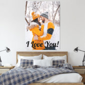 Liefde Modern Schrift Koppel Foto Elegant Canvas Afdruk (Insitu (Slaapkamer))