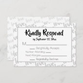 Liefde Modern Schrift Typografie RSVP (Voorkant / Achterkant)