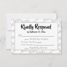 Liefde Modern Schrift Typografie RSVP