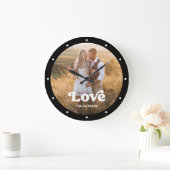 Liefde | Modern script met foto zwart-wit Grote Klok (Huis)