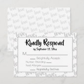 Liefde Modern Script Typografie RSVP Kaartje (Voorkant / Achterkant)