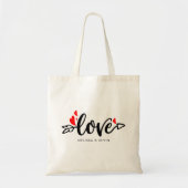 Liefde - moderne Valentijnse typografie rode harte Tote Bag (Voorkant)