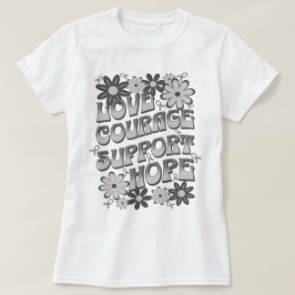 Liefde Moed Steun Hoop Hersentumor Bloem T-shirt