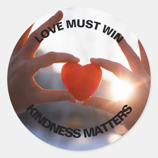 Liefde moet 3" Stickers winnen (Voorkant)