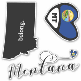 Liefde Montana, 3 Design, Die Cut Stickers