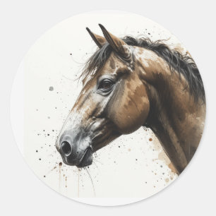 Liefde Mooie Clydesdale Paard Dier Kunst Ronde Sticker