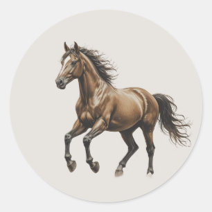 Liefde Mooie Mustang Paard Dier Kunst Ronde Sticker