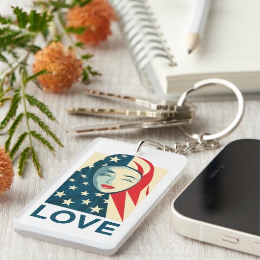 Liefde | Moslimvluchtelingen Sleutelhanger (Voorkant Rechts)