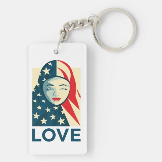 Liefde | Moslimvluchtelingen Sleutelhanger (achterkant)