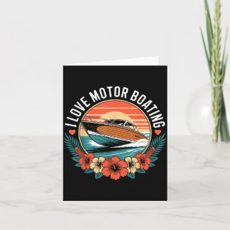 Liefde motorboot vintage zonsondergang speedboot kaart