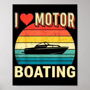 Liefde motorbootboot kapitein ponton meer poster