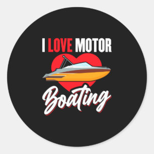 Liefde motorbootvaarders eigenaar kapitein kracht ronde sticker