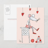 Liefde muis met hart briefkaart (Voorkant / Achterkant)