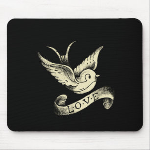 Liefde Mus Vintage Tattoo Ontwerp Muismat