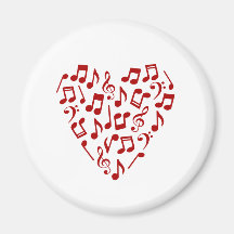 Liefde Muziek Rode Muzieknoten Hartmagneet