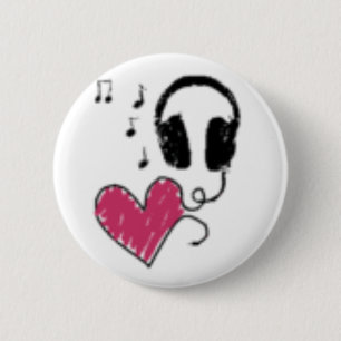 Liefde muziek ronde button 5,7 cm