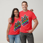 Liefde Muziek vivid retro T-shirt (Unisex)