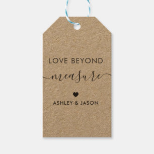 Liefde na het meten van het Gift-Label, weddenscha Cadeaulabel