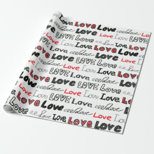 Liefde naadloos patroon. Liefde handschrift Cadeaupapier