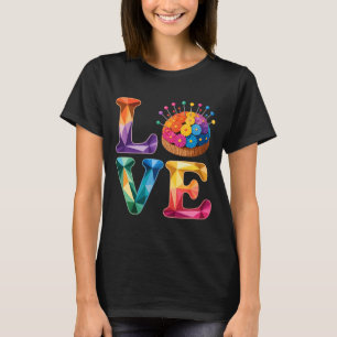 Liefde Naaien Quilten N Kussen Regenboog Ambachtsv T-shirt