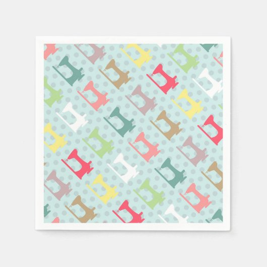 Liefde naaimachine blauw servet (Voorkant)