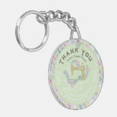 Liefde naaimachine — Pastel Green Sleutelhanger (Voorkant Links)