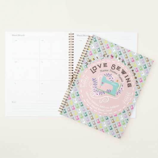Liefde naaimachine Pastel Roze Planner (Display)