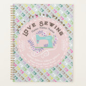 Liefde naaimachine Pastel Roze Planner (Voorkant)