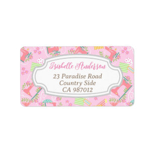 Liefde naaimachine roze etiket