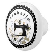 Liefde naaimachine wit zwart keramische knop (Rechts)