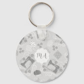 Liefde Naaimachine Zwart Wit Sleutelhanger (Achterkant)