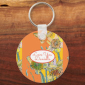 Liefde Naam Gele Narcis Waterverf Sleutelhanger (Voorkant)