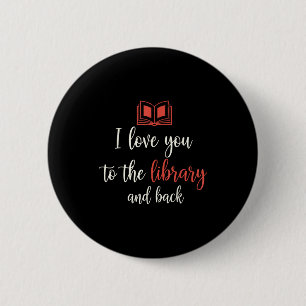Liefde naar de bibliotheek en terug grappige bibli ronde button 5,7 cm