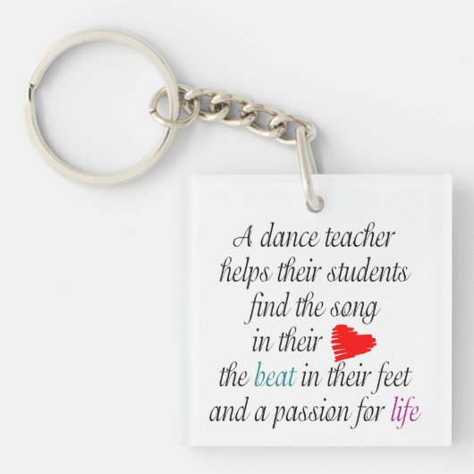Liefde naar Teach Dance Sleutelhanger (Voorkant)