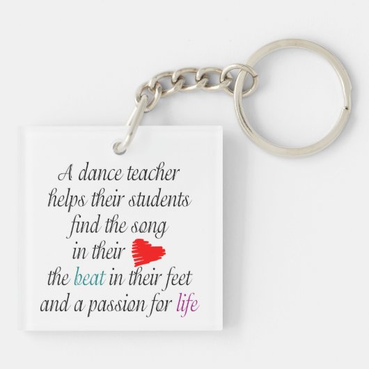 Liefde naar Teach Dance Sleutelhanger (Achterkant)
