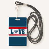 Liefde nautische vormgeving badge (Achterkant met draagriem)