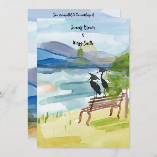 Liefde neemt vlucht bruiloft kaart (Voorkant / Achterkant)