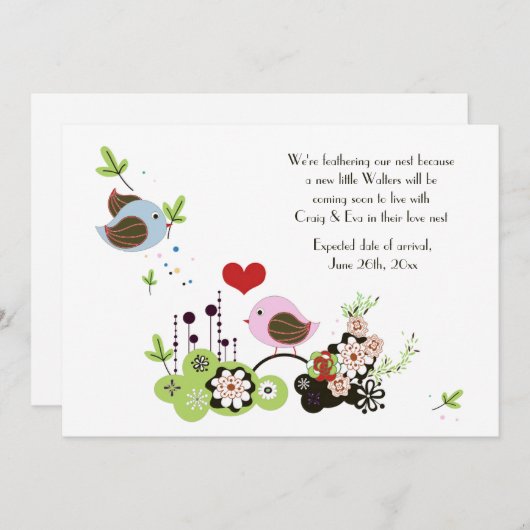 Liefde Nest Zwangerschap Aankondiging (Voorkant / Achterkant)