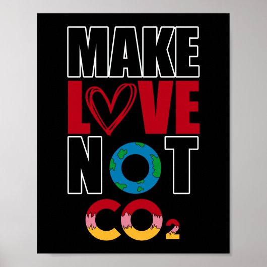 Liefde niet CO2 klimaatwijzigingsomgeving Poster (Voorkant)